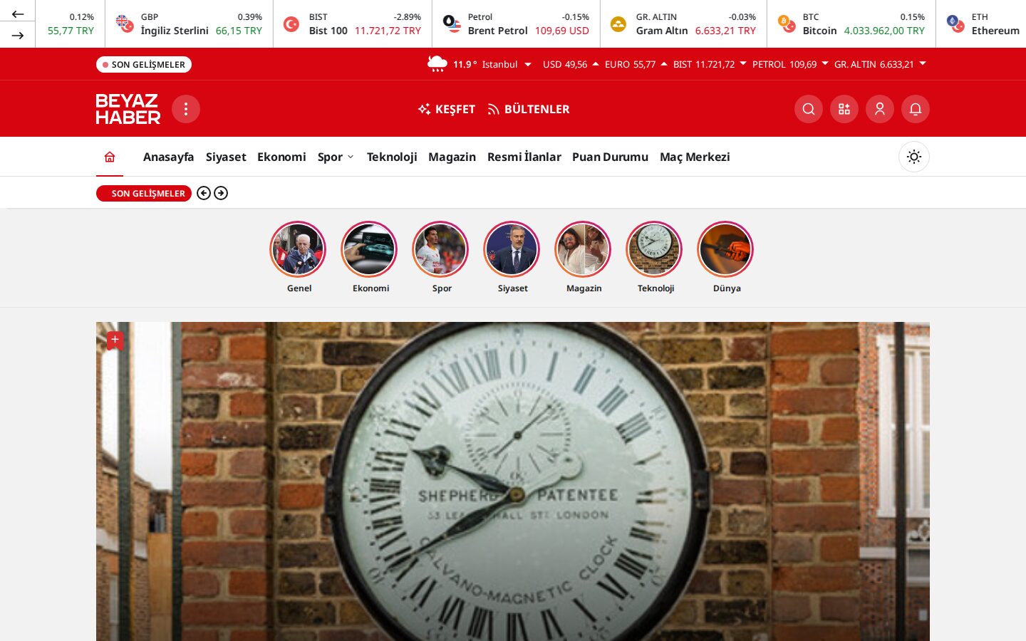 Beyaz Haber website desktop view