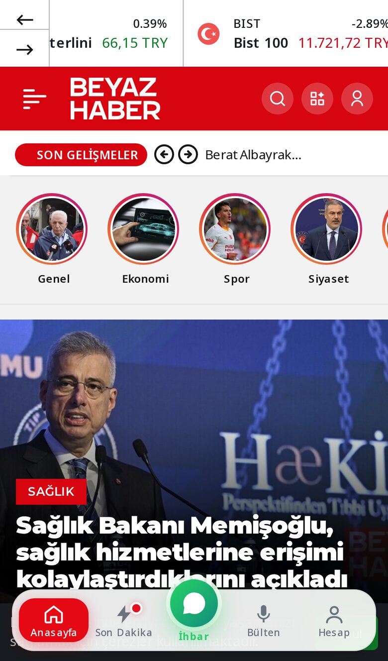 Beyaz Haber website mobile view