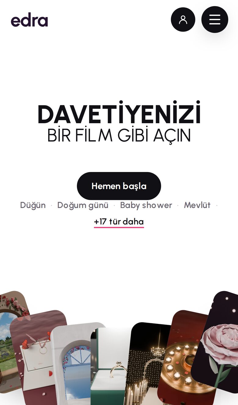Edra website mobile view