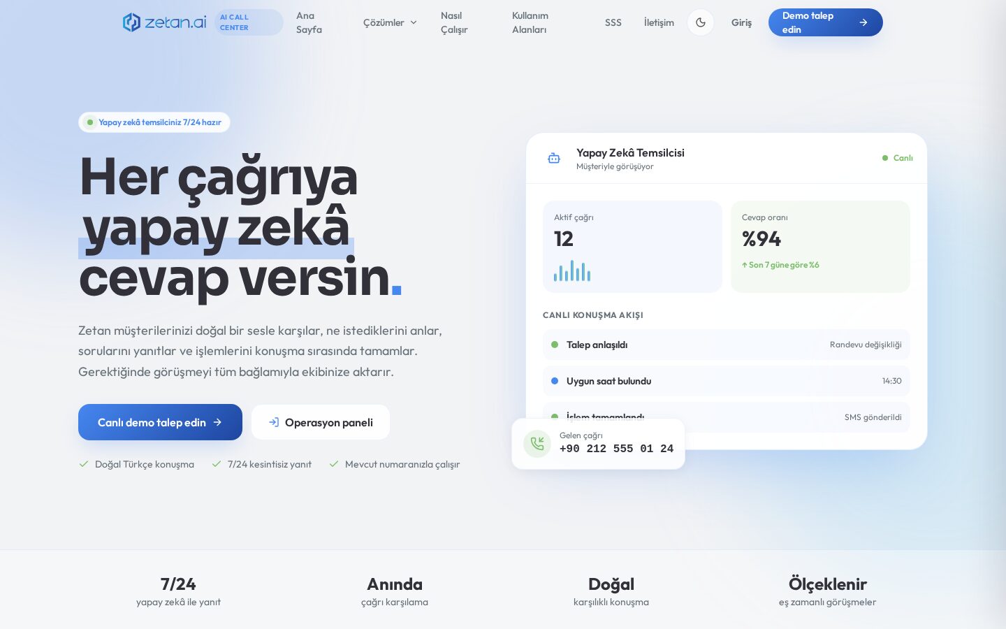 Zetan AI website desktop view